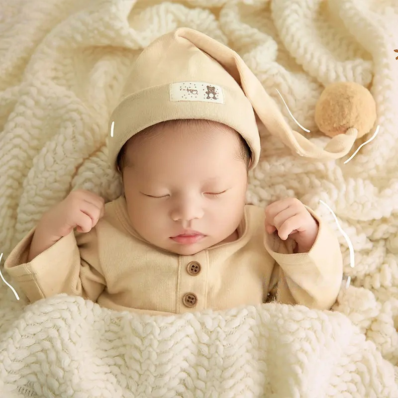 Khaki Horse Milk Outfit Theme Set - Newborn Photography Props - Image 3